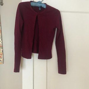 Vintage-Top Ten-Maroon Wool Cardigan-Small